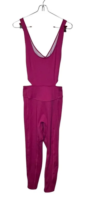 Free People Womens Jumpsuit Back It Up Pink‎ Dragonfruit One Piece Medium NWT thumbnail 1