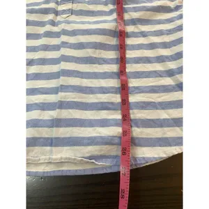 Old Navy Top Womens Medium Blue Striped Oxford‎ Popover Tunic Coastal Preppy thumbnail 12