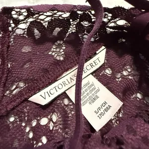 Victoria's Secret Purple Lace Lingerie Lounge Romper Sz S Small thumbnail 7