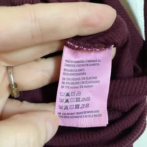 Soft & Sexy American Eagle Maroon Ribbed Bodysuit w/ Lace Up Back #MBG thumbnail 3