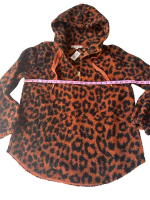 LOFT leopard print sherpa hoodie thumbnail 6