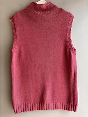 Doncaster Luxury Pink Sleeveless Moc Neck Sweater Vest Knit Too M thumbnail 5