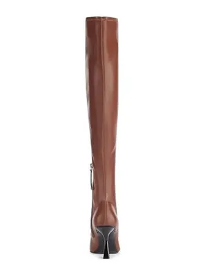 KARL LAGERFELD Paris Kian Knee High Heeled Boots Brown Womens Size 7 NIB thumbnail 2
