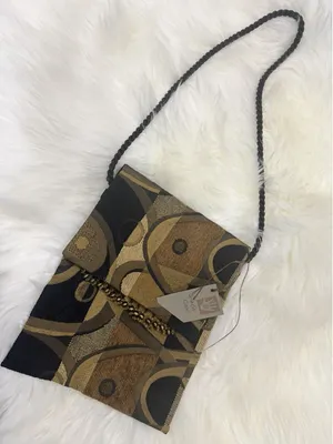 Geometric Tapestry Crossbody Purse Beaded Boho Artsy Y2K Eclectic Handbag thumbnail 1