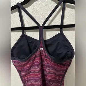 Lululemon Power Y Tank *Luon Light - Frangipani Parfait Pink purple and white thumbnail 3