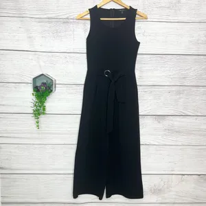 Romeo & Juliet Couture Black Sleeveless Belted Wide Leg Jumpsuit Size Medium thumbnail 4