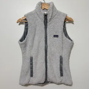Patagonia Los Gatos Vest Women’s Size Small Gray Full Zip Fuzzy Jacket thumbnail 2