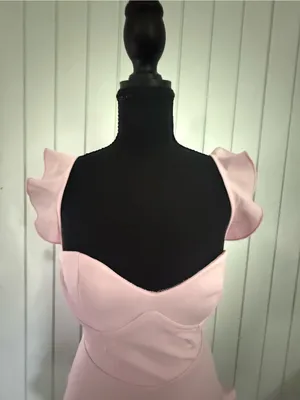 Lucy in the Sky Pale Pink Lace-Up Ruffle Back Dress thumbnail 5