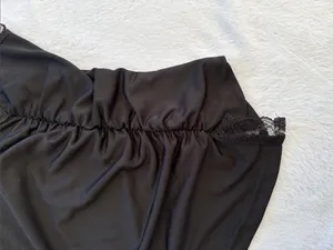 Express size small y2k usa Black Lace-Trim Cami Tank Top ruched summer 90s thumbnail 7