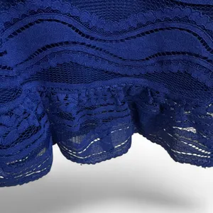Francesca's Navy Blue‎ Lace Mesh Sheer Yoke Mini Dress NWT Size Large thumbnail 5