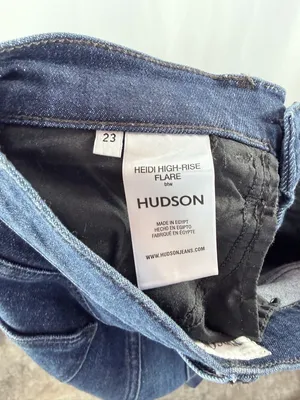 Hudson Heidi High Rise Flare Leg Jeans in Dark Blue Size 23‎ thumbnail 8