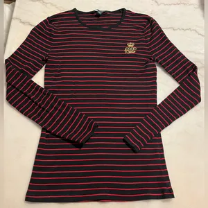 Ralph Lauren Black and Red Striped Top‎ thumbnail 1