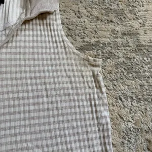 vintage Dockers 100% cotton white and beige striped collared tank top sz small thumbnail 7