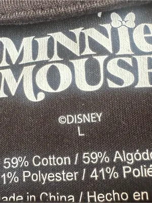Disney Minnie Mouse Strawberry Sweet Black Graphic T-Shirt Large thumbnail 6
