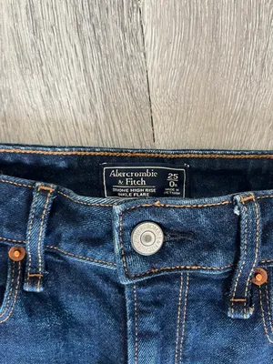 Abercrombie and Fitch high rise ankle flare dark jeans size 25 0 thumbnail 2