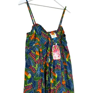NWT Farm Rio Tropical Print Midi Dress Ruffle Bust Spaghetti Strap Size Small thumbnail 4