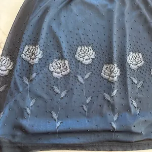 Vintage 90s The Original USA Blue Ombre Mesh Overlay Embroidered Rose Dress L thumbnail 5