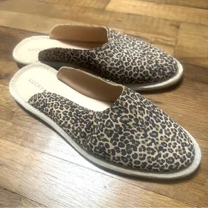 NWOB Lucky Brand Arvy Slip On Mule Leopard Print Eyelash 8 thumbnail 4