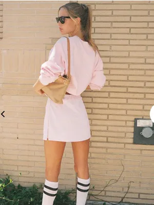 CIAO LUCIA White Mini Tennis Skirt Size L, Tennis Skirt 3 in Pink thumbnail 2