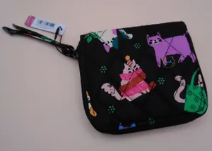 Vera‎ Bradley Herding Cats Small Zip Around Wallet Black Cat Print Quilted NWT thumbnail 1