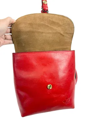 Patricia Nash Small Vatoni Convertible Leather‎ Backpack Papaya Red Leather thumbnail 13