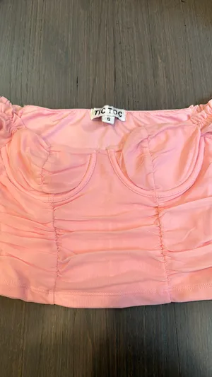Tic Toc Pink Ruched Crop Top thumbnail 5