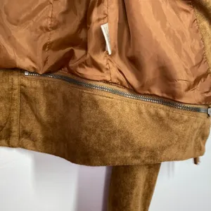 Solemio Brown Faux Suede Full Zip Long Sleeve Jacket Woman Small Country Western thumbnail 7