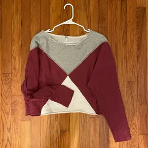 Free People Montauk Cropped Colorblock Sweatshirt thumbnail 1