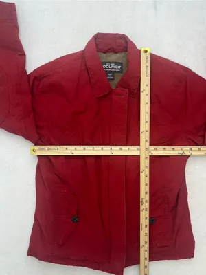 Woolrich Womens Red Quilted Plaid Lined Corduroy Trim Field Utility Jacket Small thumbnail 13