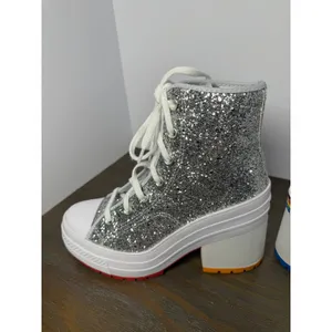 Converse Chuck 70 De‎ Luxe Heel Pride Silver Glitter Platform Boots W 7.5 M 5.5 thumbnail 5