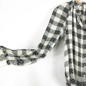 Anthropologie Pilcro Breezy Plaid Buttondown Top XS Check Textured Grunge Emo thumbnail 9