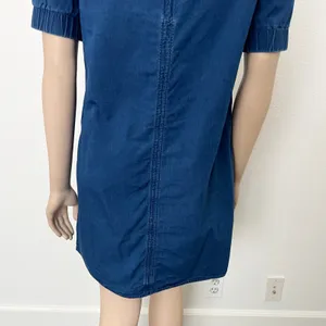 [COS] Blue Chambray Denim Half Sleeve Boat Neck Shift A-Line Mini Dress Size 6 thumbnail 8