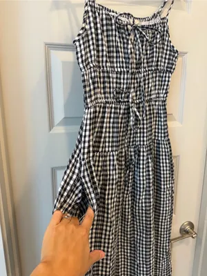 Cotton Gingham Sleeveless Dress Medium thumbnail 5
