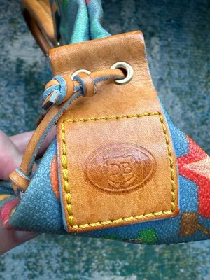Vintage Y2K Dooney & Bourke blue Doodle graffiti hand bag thumbnail 7