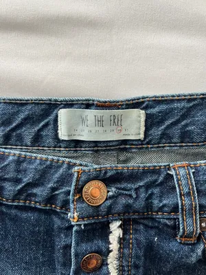 Free People Distressed Denim Butterfly Shorts thumbnail 7