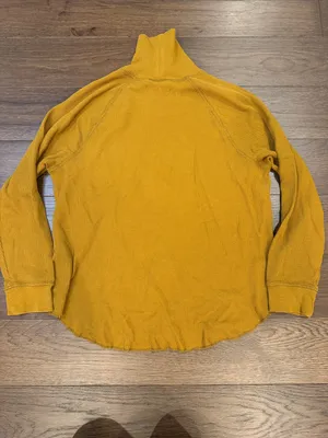 Everlane Mustard Waffle-Knit Turtleneck Sweater Size Large - C68-018 thumbnail 5