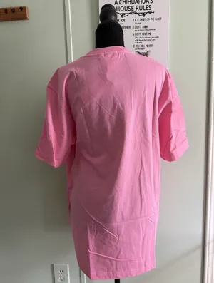 Adidas Pink Tee with Black Trefoil Logo Men’s Size M thumbnail 3
