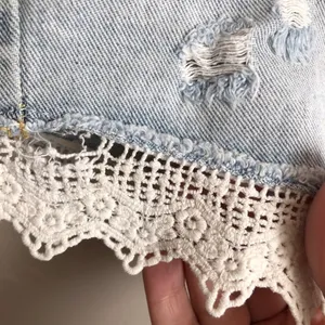 Free People Distressed Crochet‎ Denim Shorts thumbnail 13
