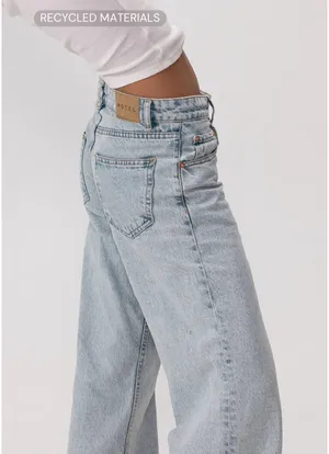 Motel Rocks Low-Rise Parallel Jeans 80s Light Wash Blue thumbnail 2