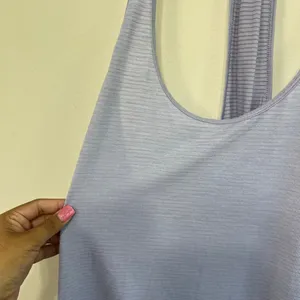 Lululemon Purple Silver Striped Singlet Athletic Tank 10 Women thumbnail 3