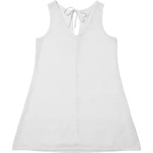 Portocruz White Lace Stripe V-Neck Swim Cover Up Dress Keyhole Back Small‎ thumbnail 4