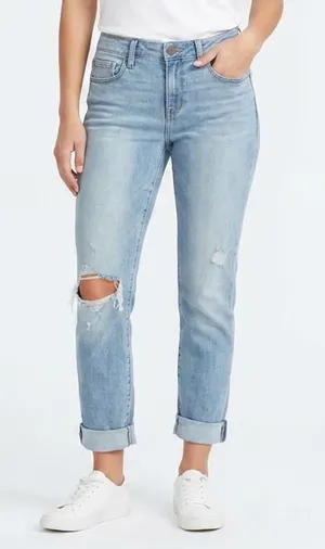 American Eagle Outfitters Jeans Womens 8 Blue Denim Cotton Distressed Skinny Leg thumbnail 1