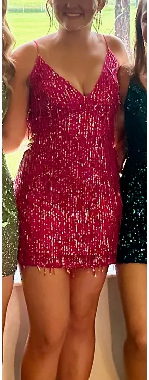 Magenta homecoming dress dillards thumbnail 3
