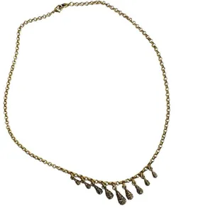 Gold tone multiple teardrop necklace Gold thumbnail 7