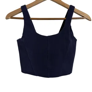 OFFLINE by Aerie Navy Blue Textured Cropped‎ Corset Top XS TP thumbnail 3
