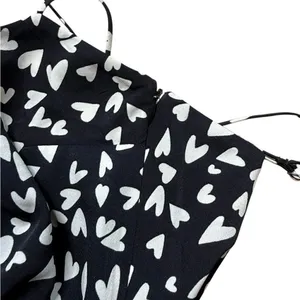 Abercrombie & Fitch Julia Heart Print Valentines Slip Mini Dress Small Black thumbnail 4