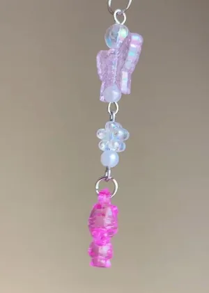 Handmade Kawaii y2k retro heart & butterfly dangle phone strap/bag charm/keychain/display⭐️🌀🍬💕 thumbnail 4
