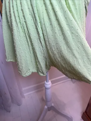 Urban Outfitters Lime Green Smocked Ruffle Mini romper size large. thumbnail 6