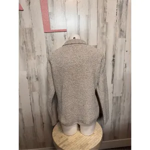 Natural Reflections Women Sz XL, Fleece Zip Up Jacket Beige Oatmeal thumbnail 4