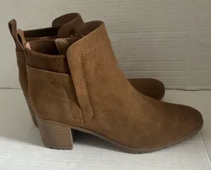 NEW LifeStride‎ Maggie Ankle Bootie Brown block heel boots size 10 thumbnail 1